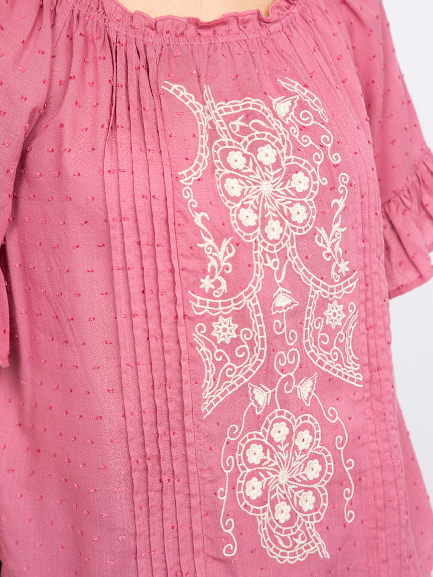 Women's Embroidered Peasant Top