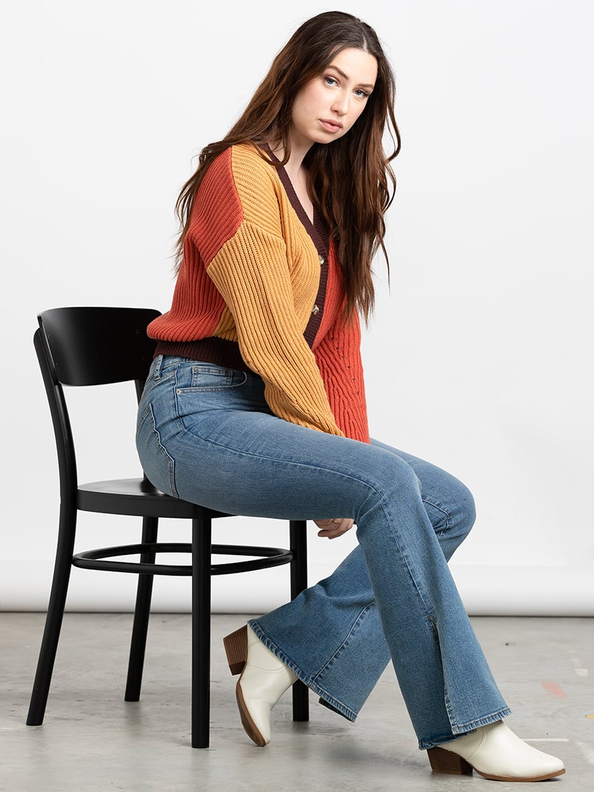 Women's Cropped Button Cardigan