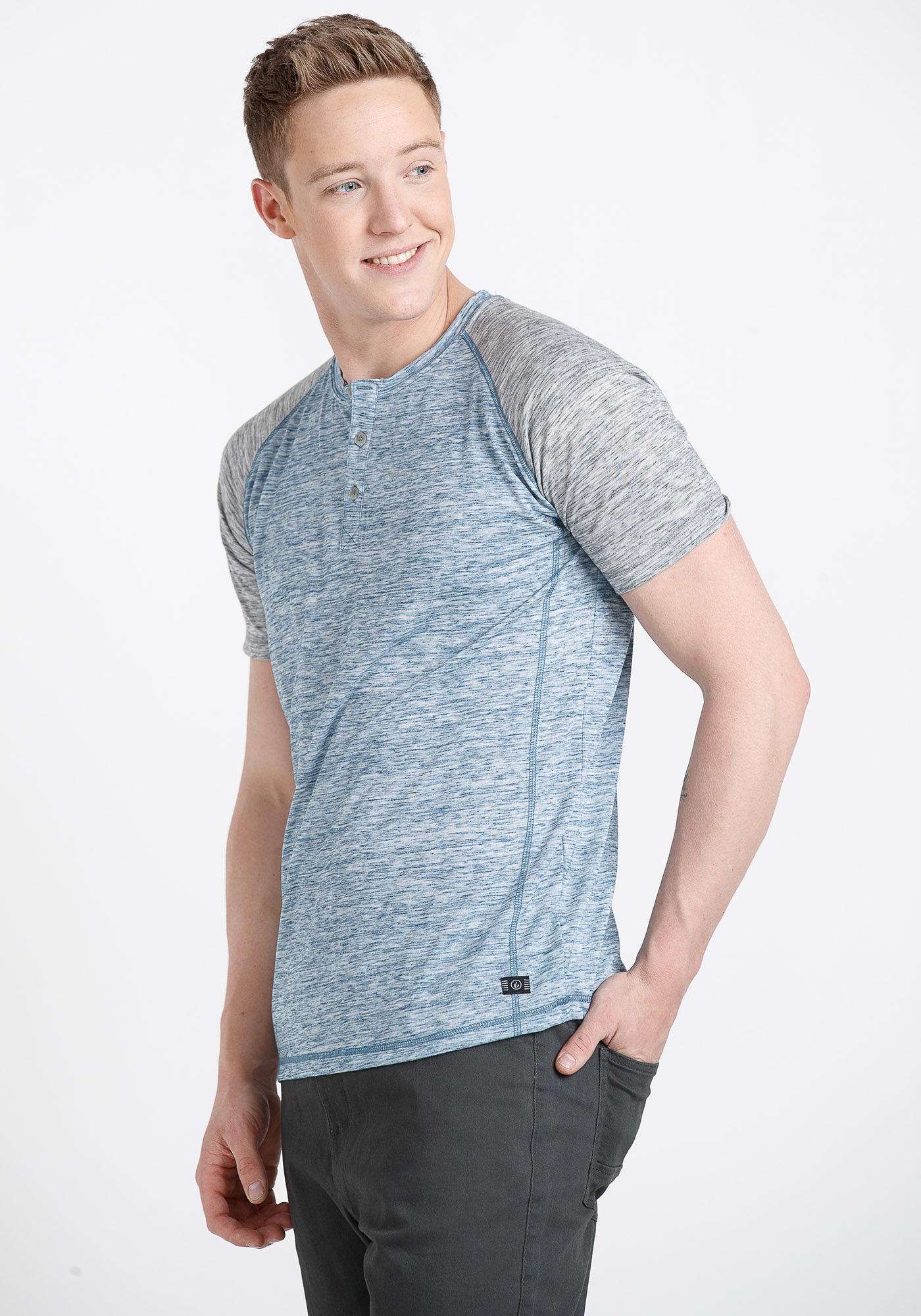 Men's Raglan Henley Tee