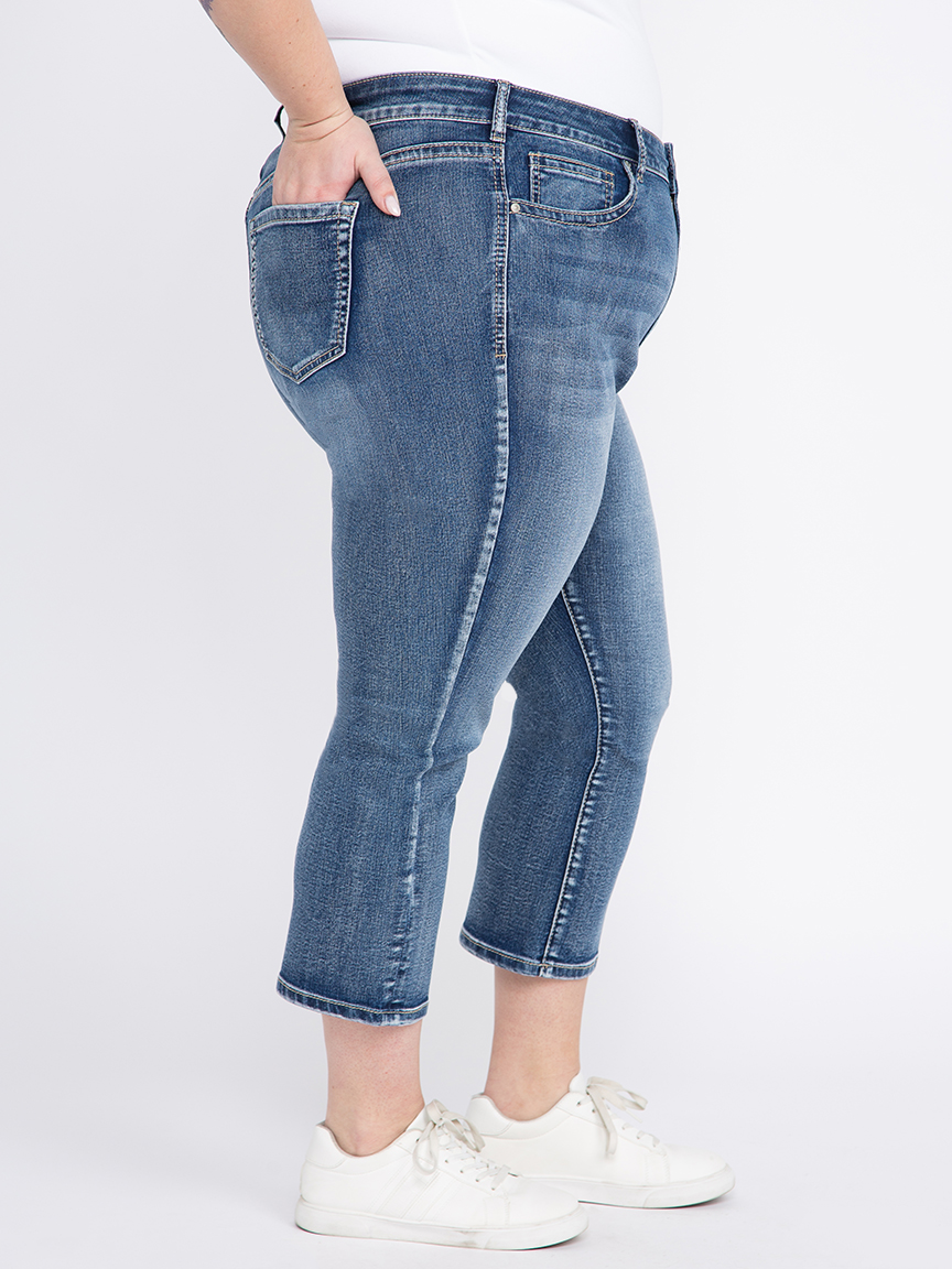 Women's Plus Heavy Stitch Jean Capri