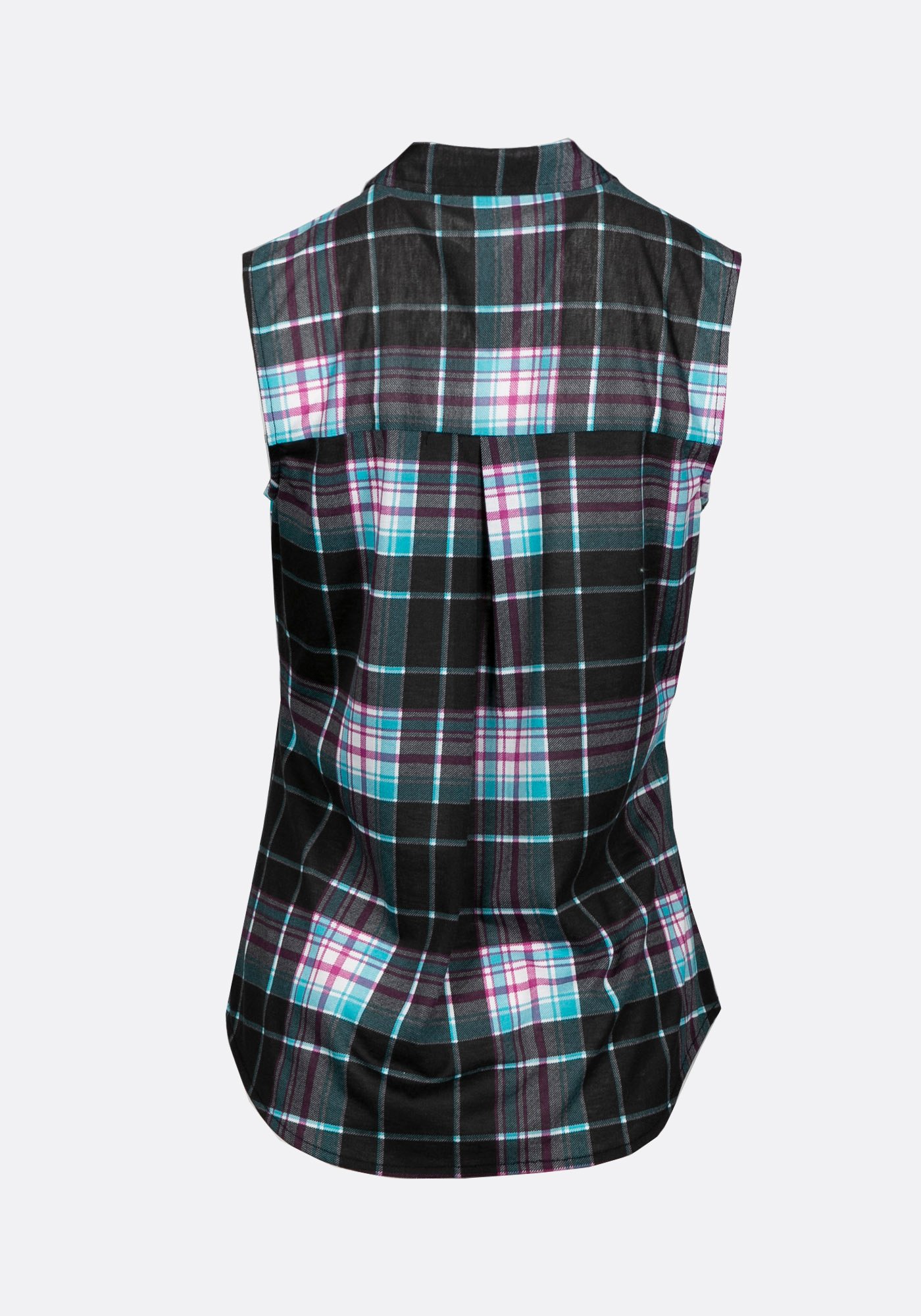 Women's Sleeveless Plaid Shirt