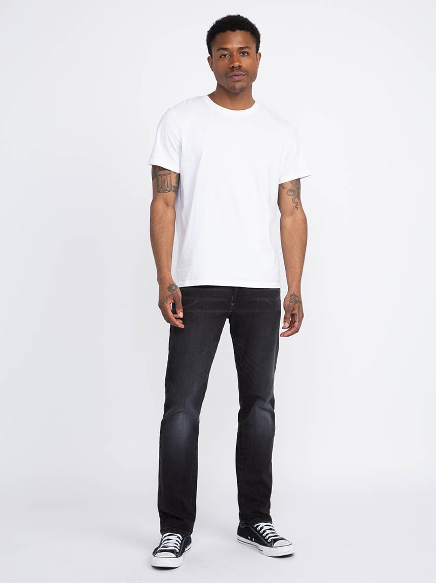 Men's Washed Black Relaxed Slim Jeans