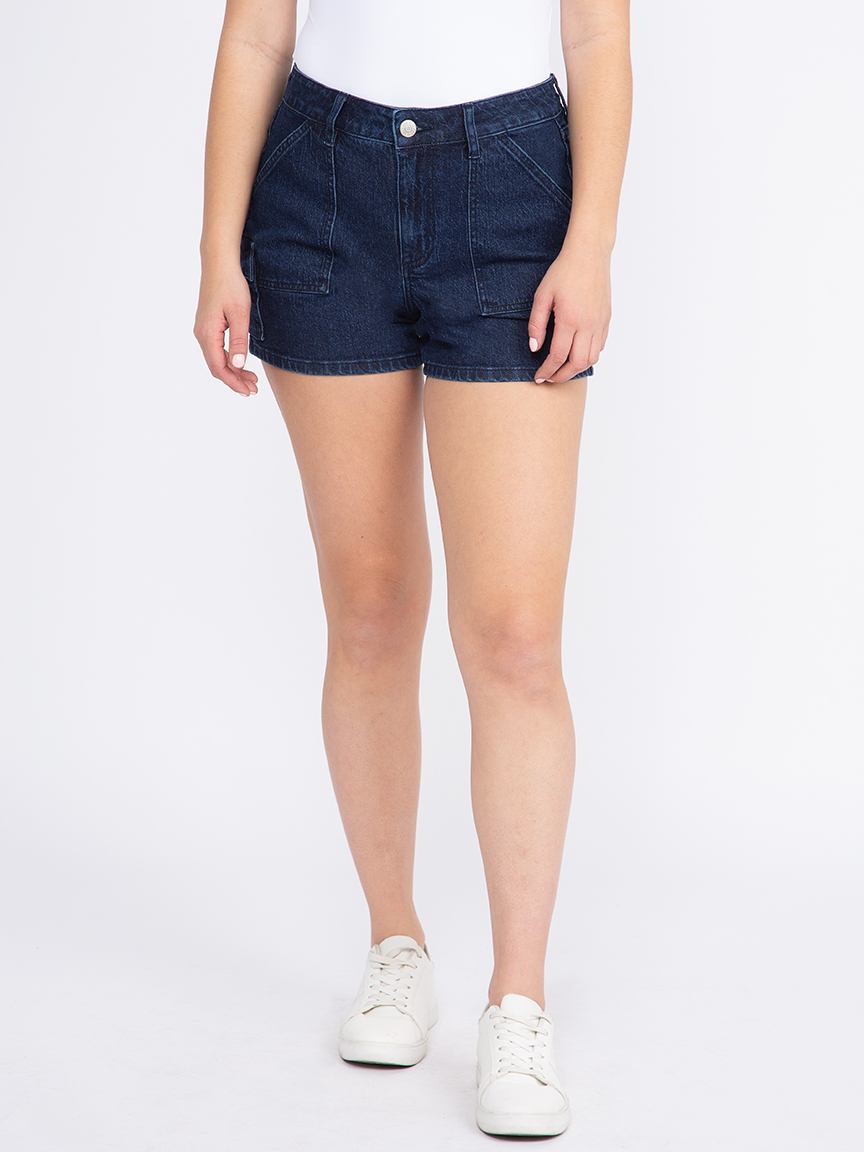 Women's High Rise Utility Cargo Denim Shortie