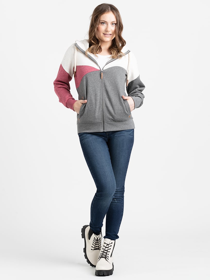 Women's Color Block Zip Hoodie