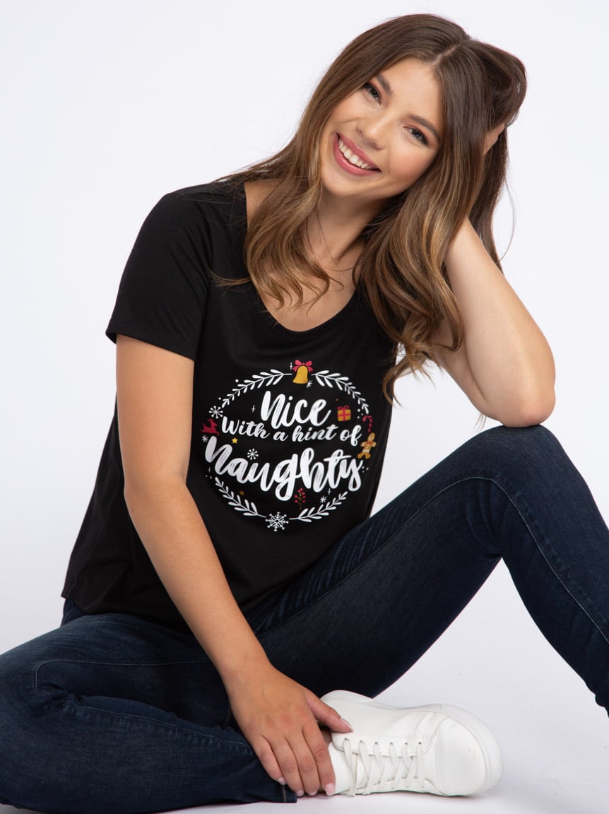 Women's Naughty Scoop Neck Tee