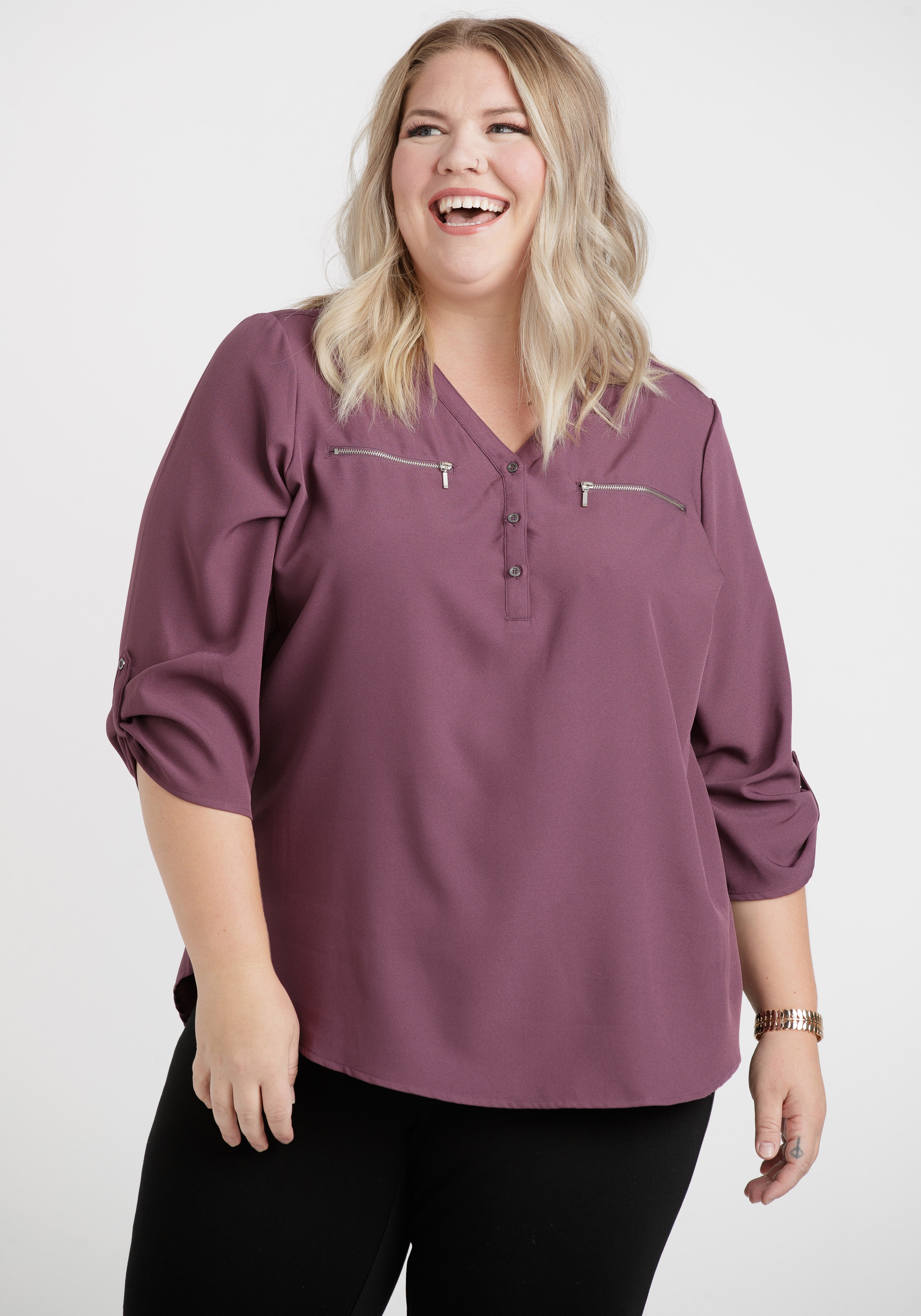 Women's Zip Pocket Blouse