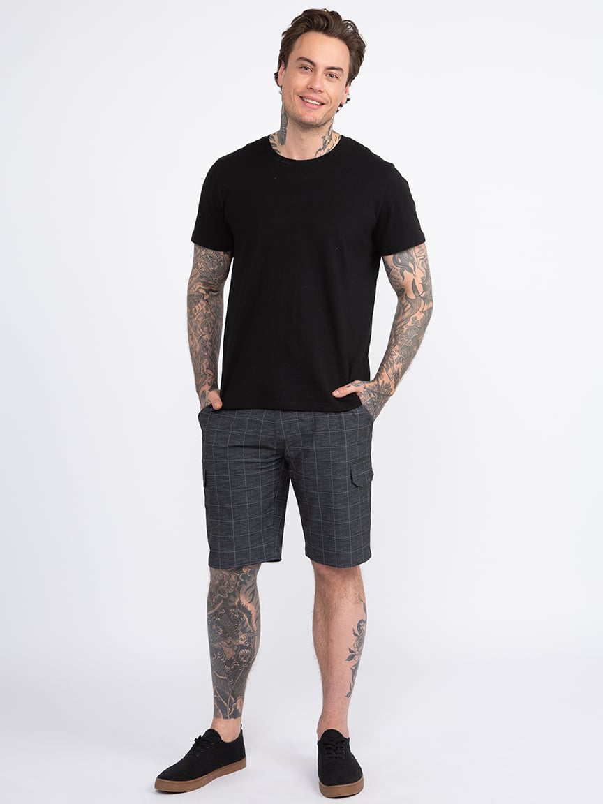 Men's Plaid Cargo Hybrid Shorts