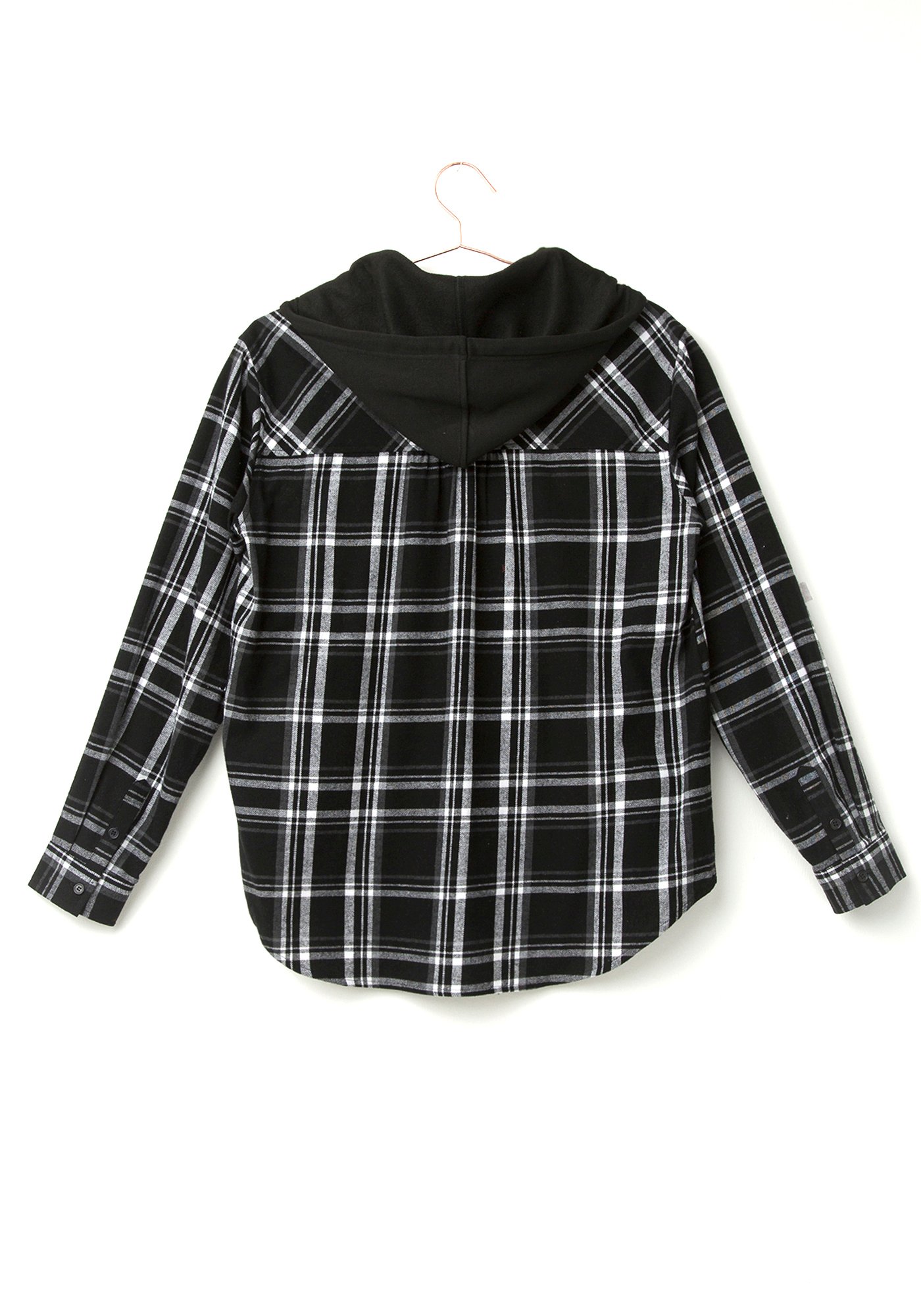 Women's Flannel Hooded Plaid Shirt