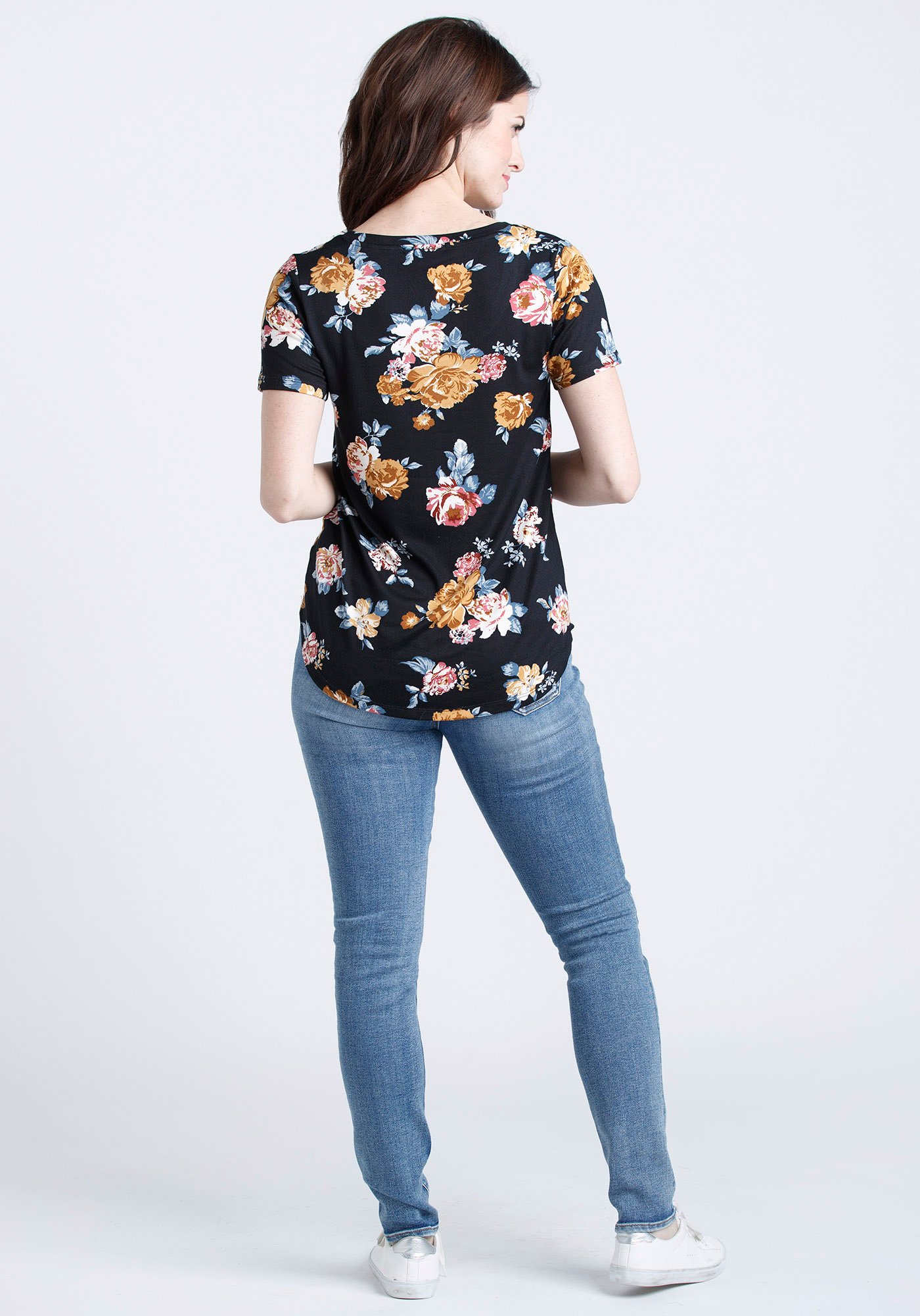 Women's Floral Scoop Neck Tee