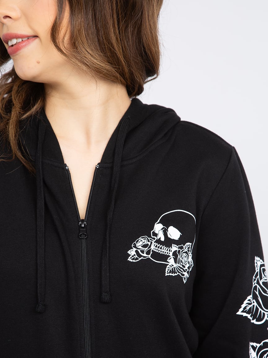 Women's Skull Zip Hoodie