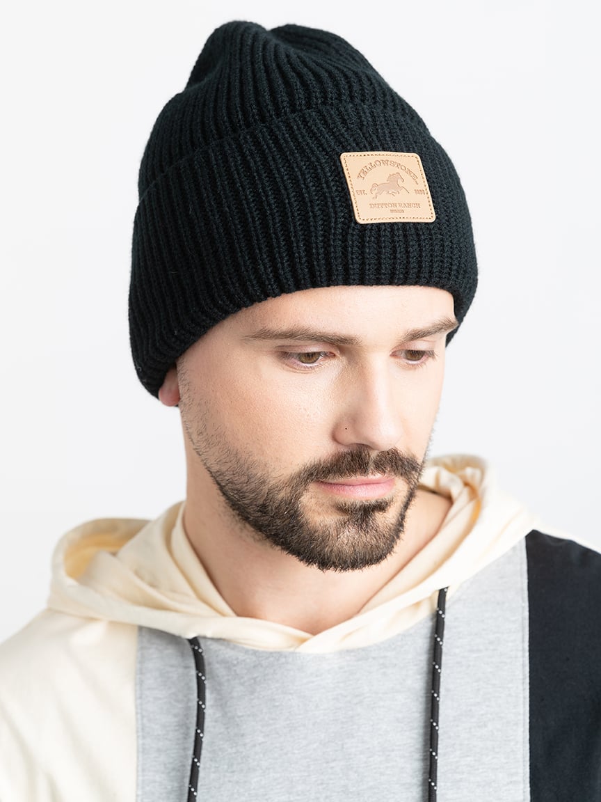 Yellowstone Rib Knit Patch Beanie