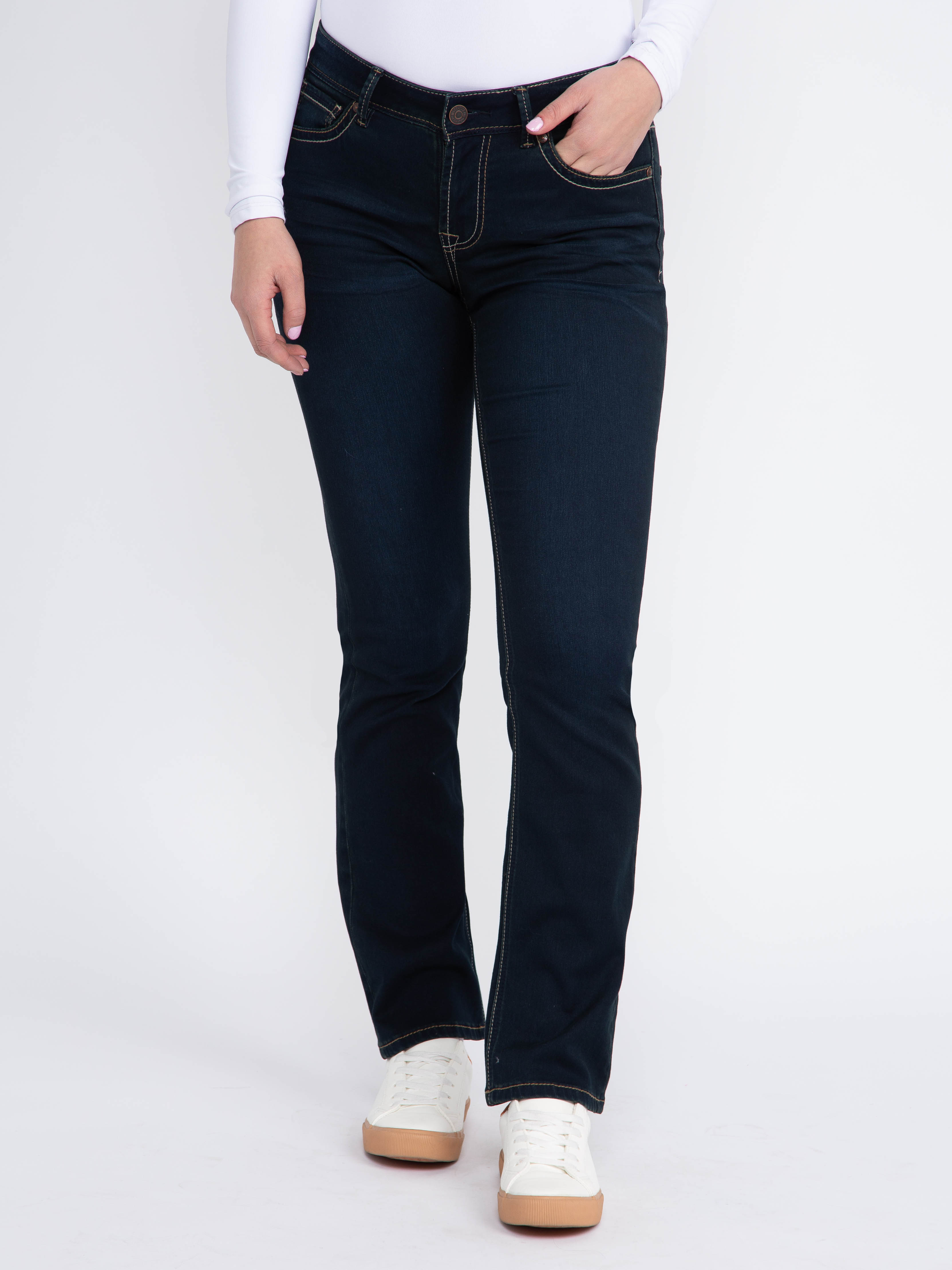 Women's Dark Rinse Wash Straight Leg Jeans