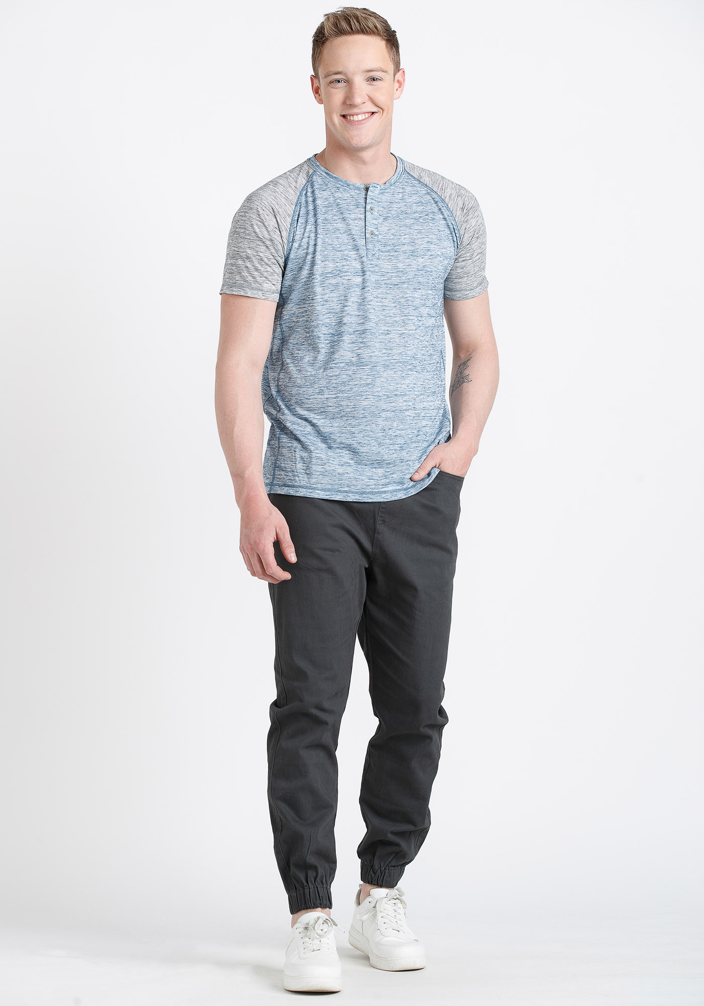 Men's Raglan Henley Tee