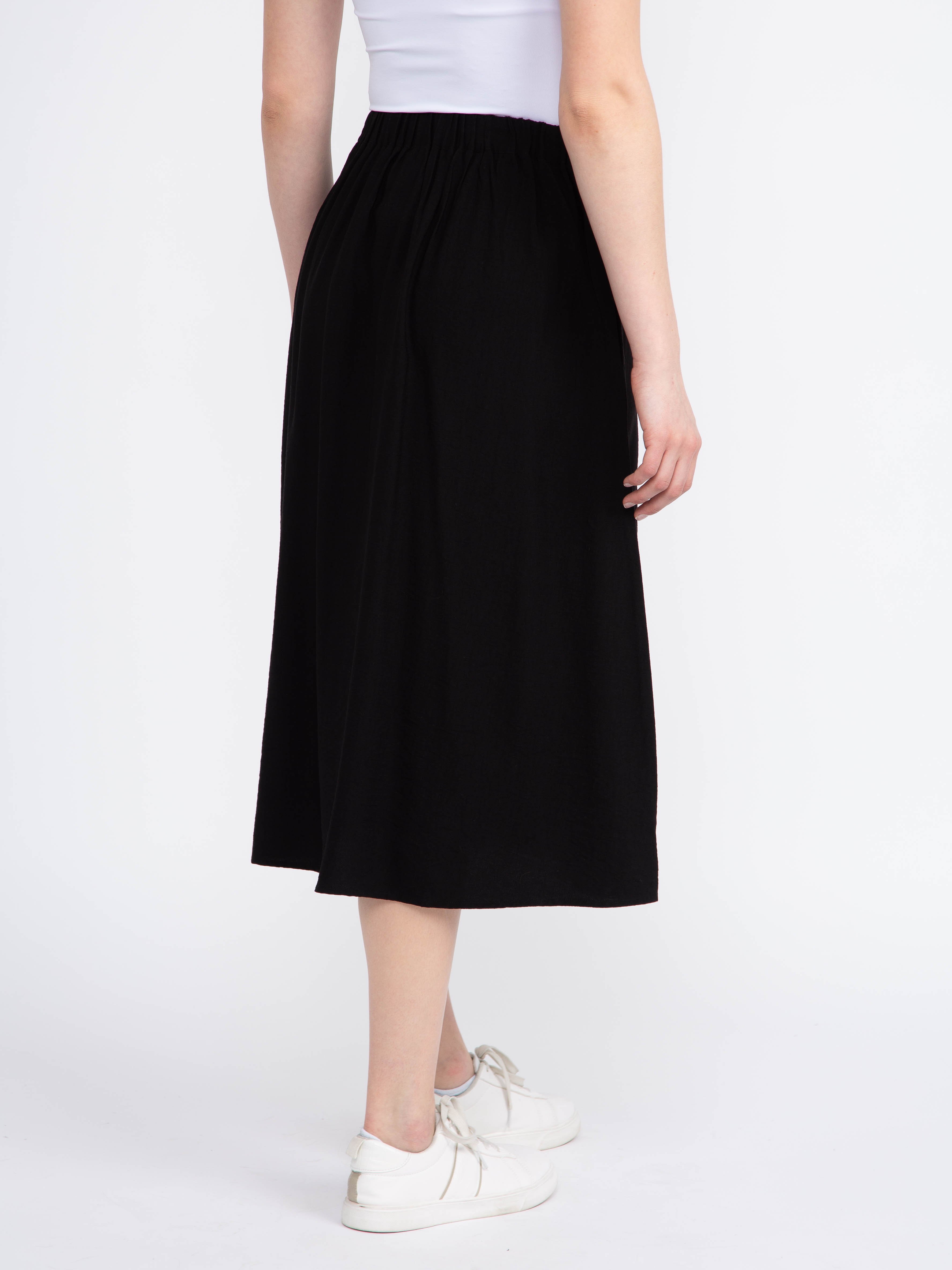 Women's Button Front Midi Skirt