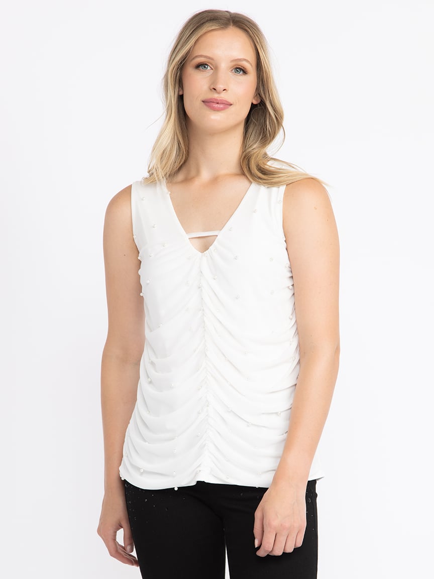 Women's Embellished Mesh Tank