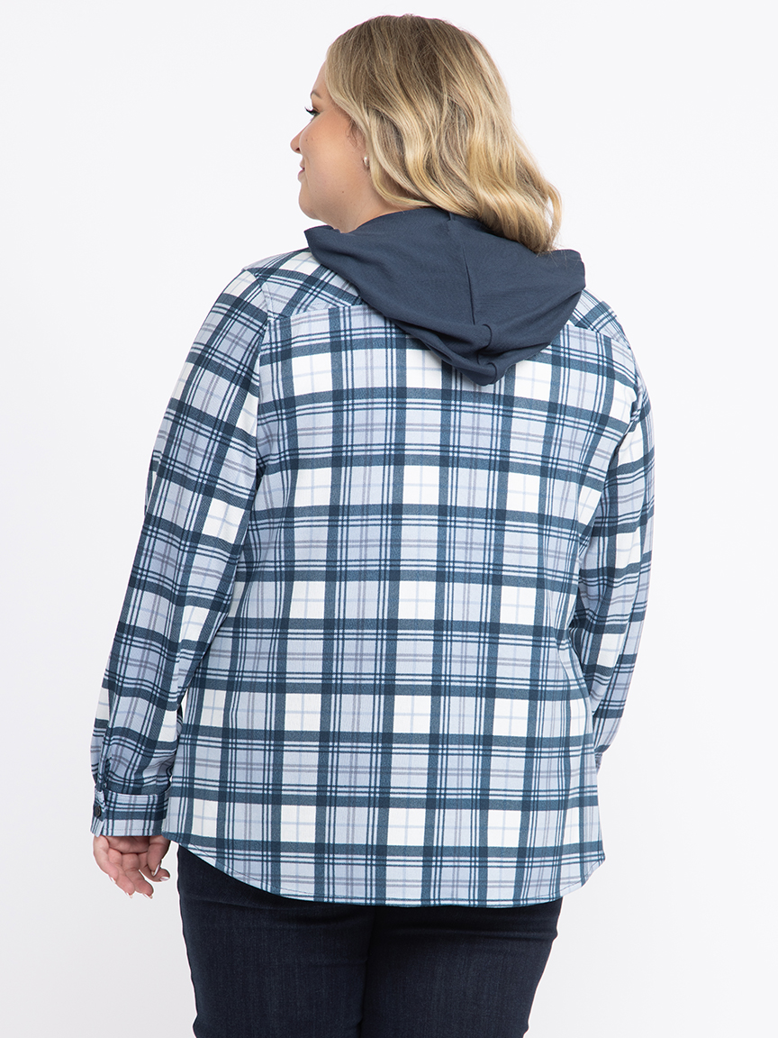 Women's Knit Plaid Hoodie