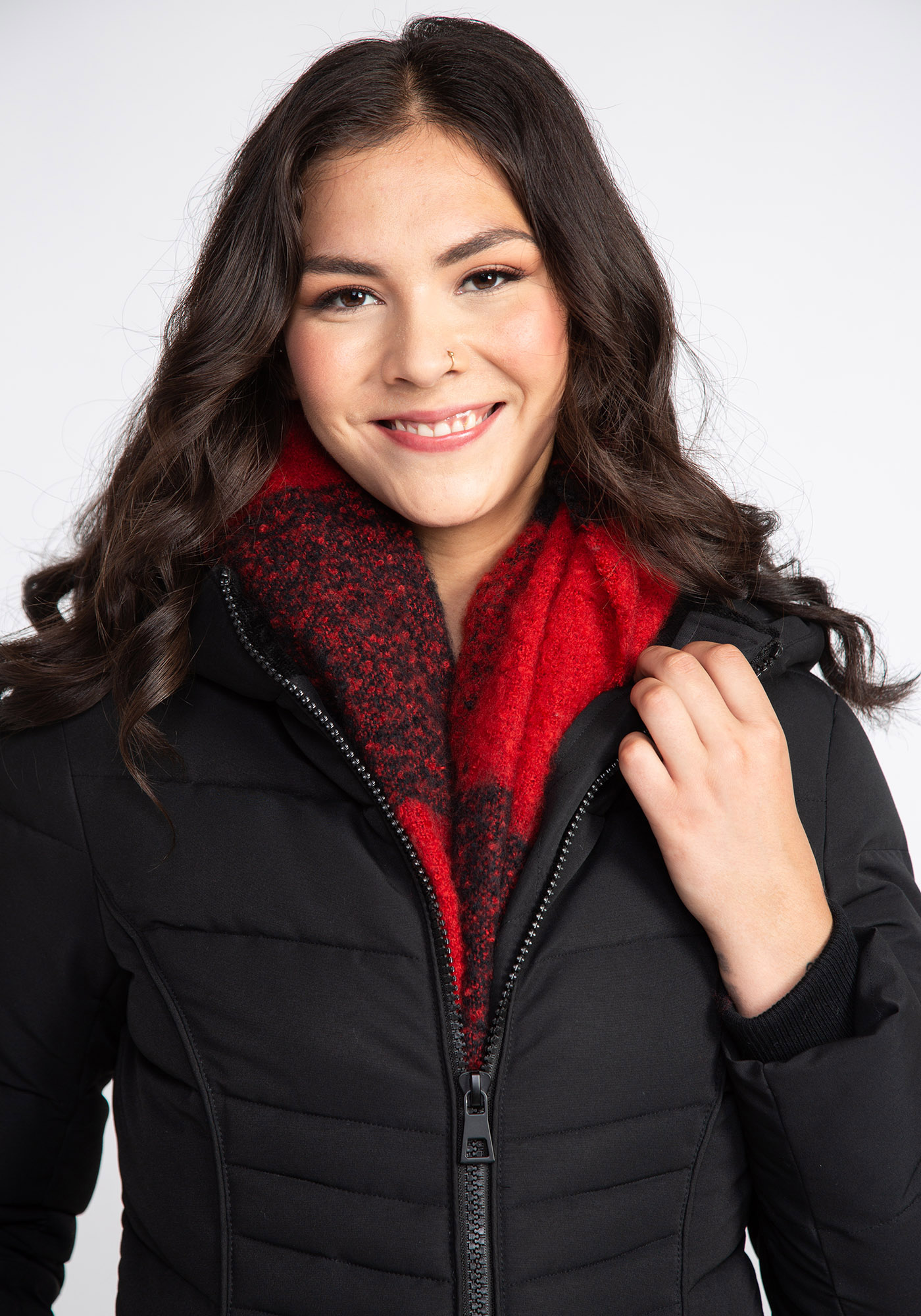 Women's Buffalo Plaid Fringe Scarf