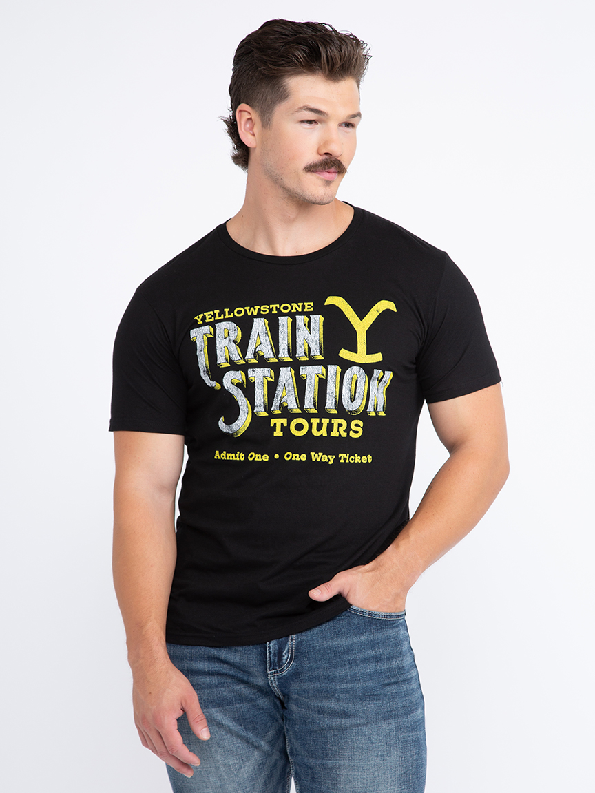 Men's Yellowstone Train Station Tee