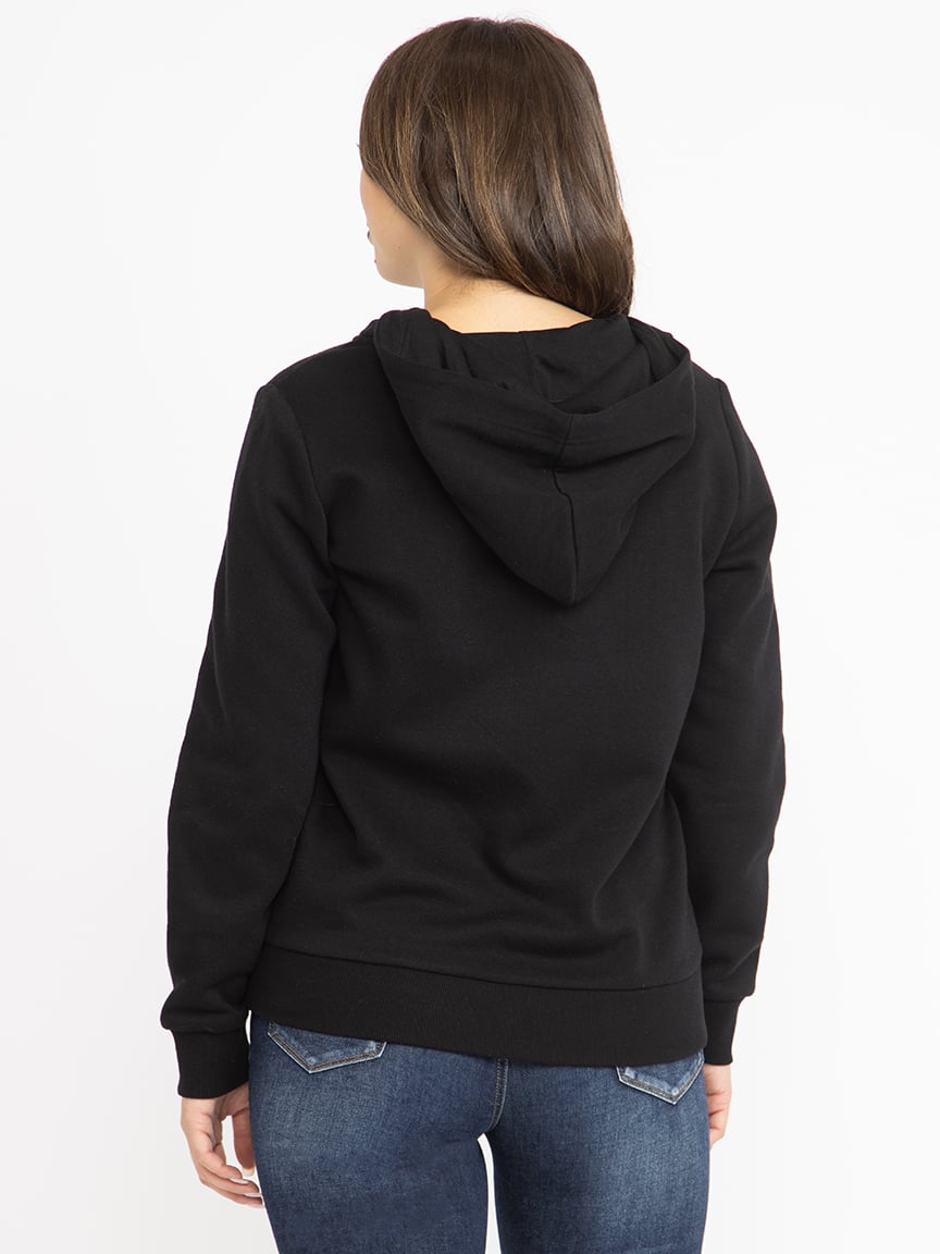 Women's Lace Up Neck Hoodie