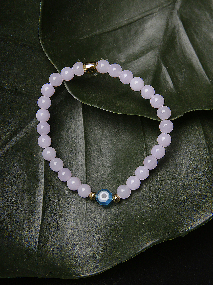 Women's Evil Eye Jade Beaded Bracelet