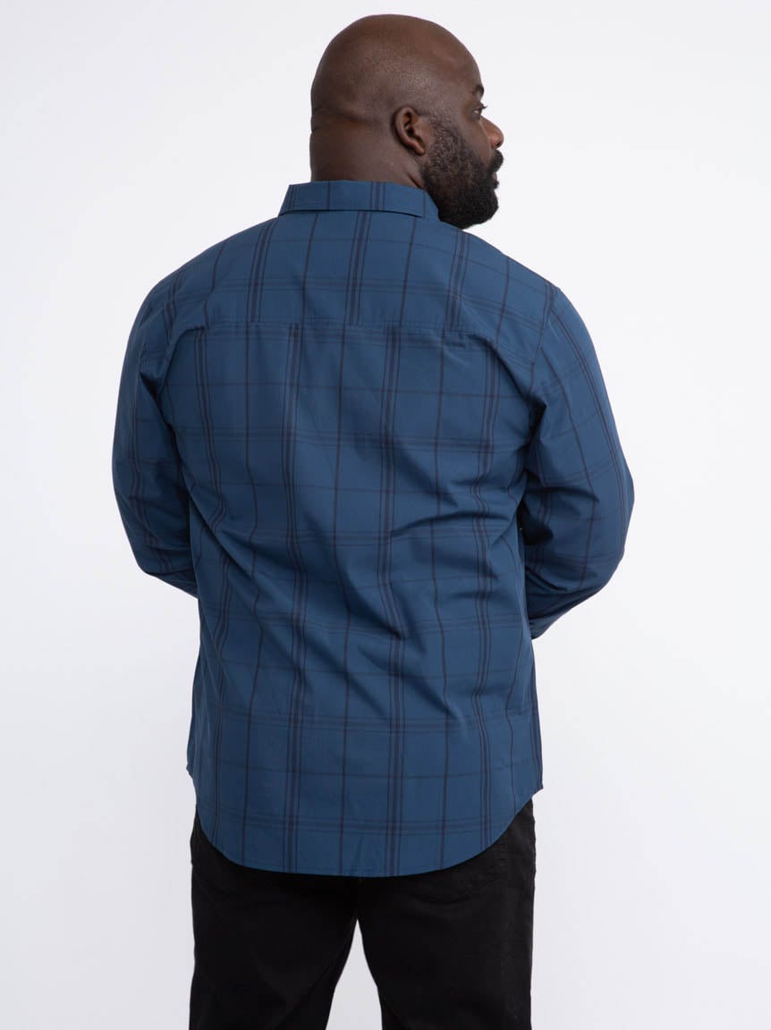 Men's Blue Plaid Shirt