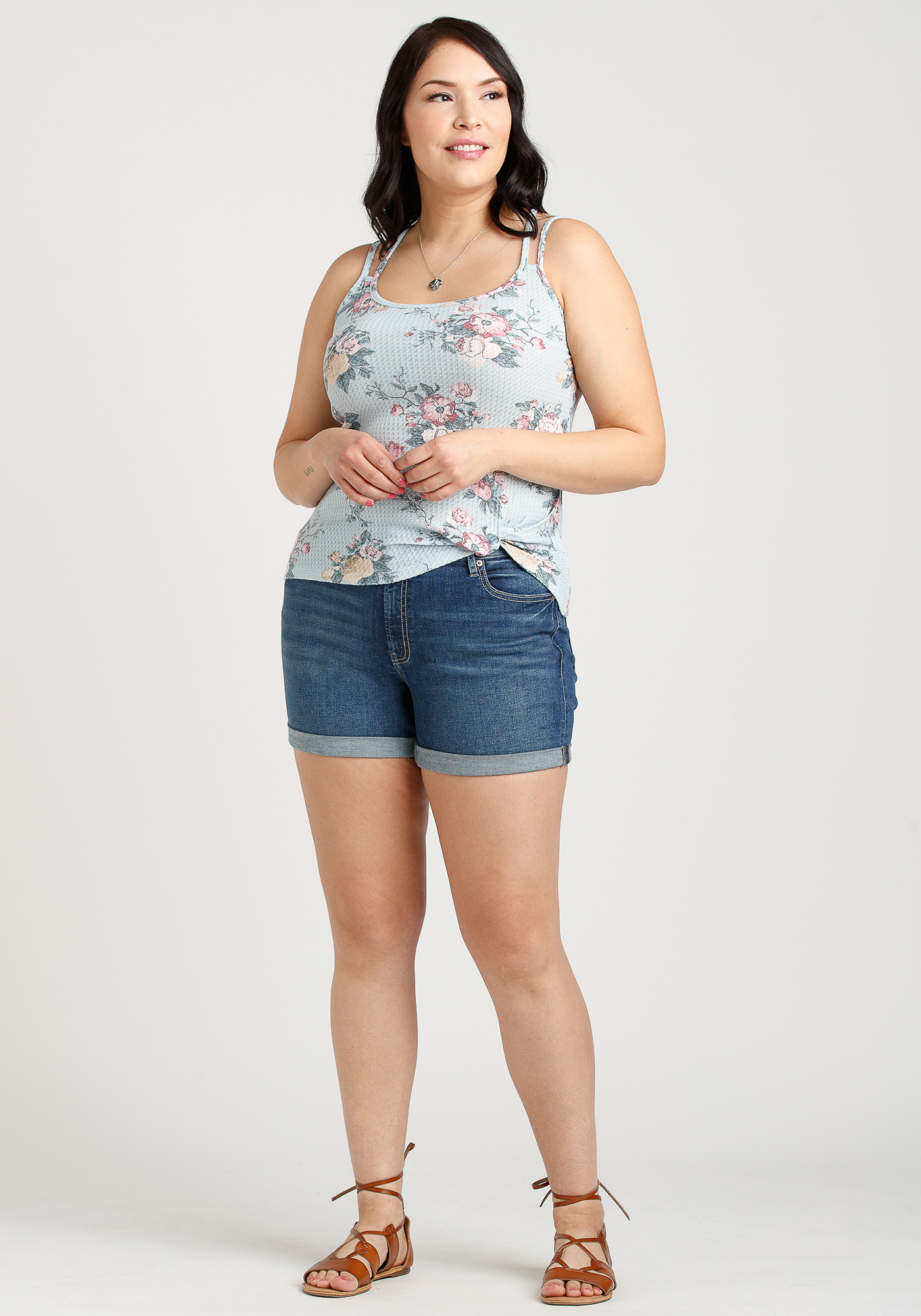 Women's Floral Twist Hem Tank