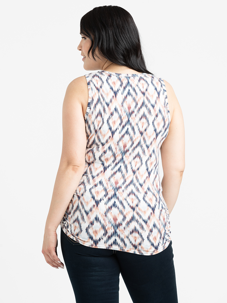 Women's Ikat Side Ruched Tank