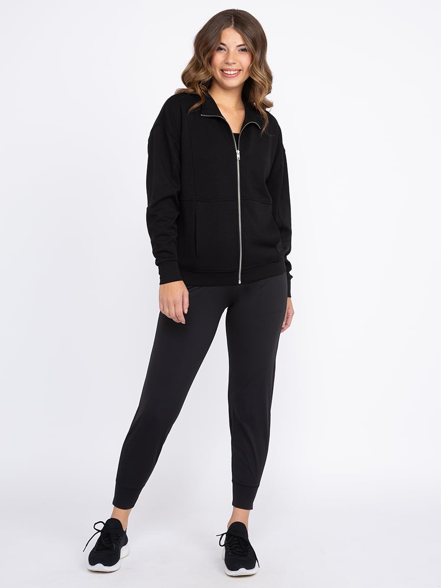 Women's Mock Neck Zip Front