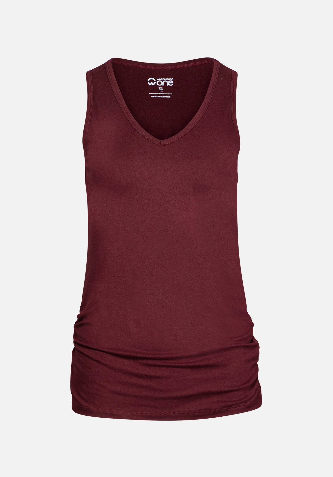 Women's V Neck Side Ruched Tank