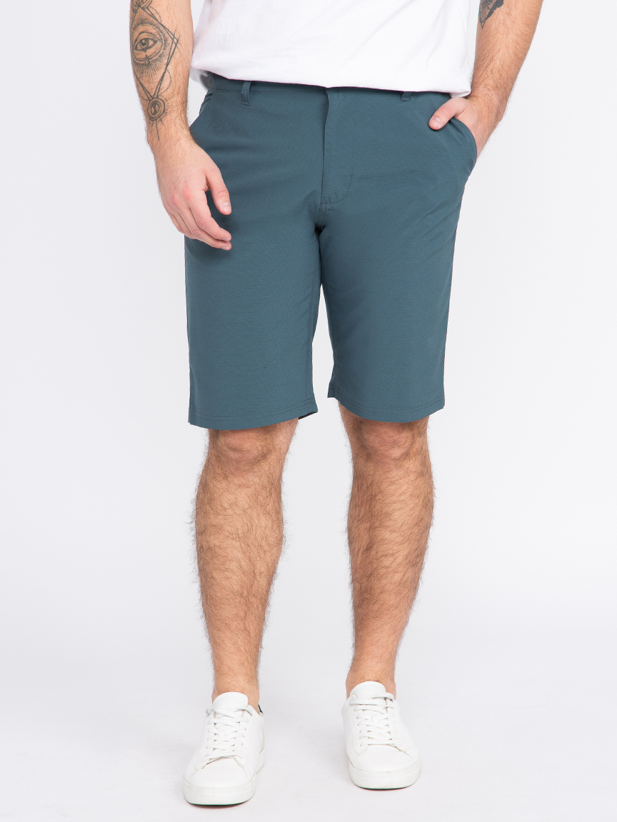 Men's Teal Textured Hybrid Shorts