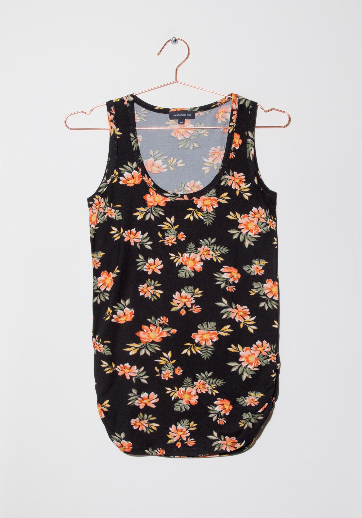 Women's Tropical Side Ruched Tank