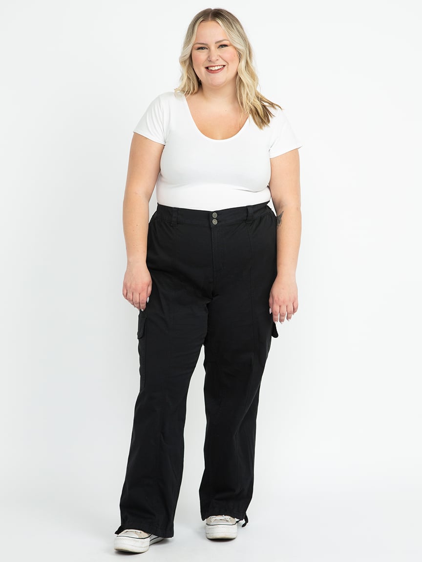 Women's Plus 2 Button Baggy Cargo Pants