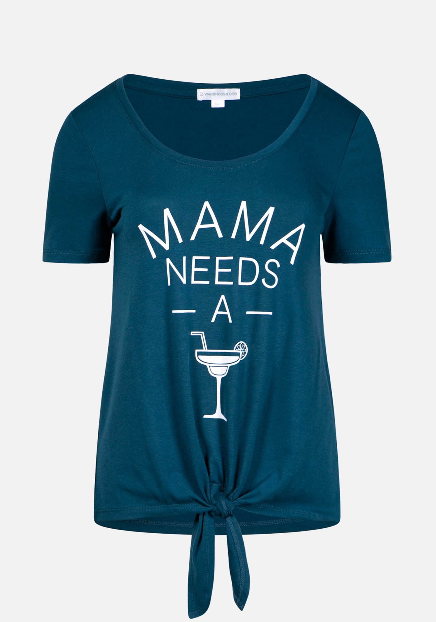 Women's Mama Tie Front Tee