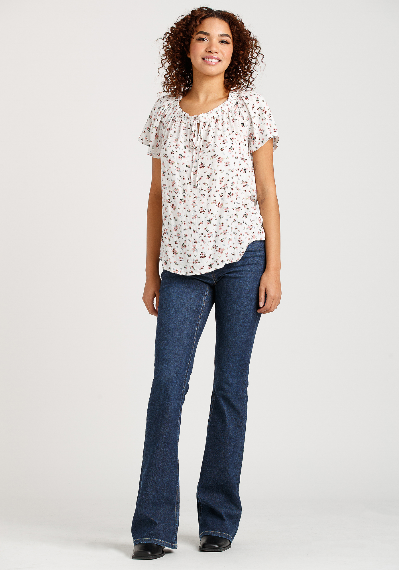 Women's Ditsy Floral Peasant Top