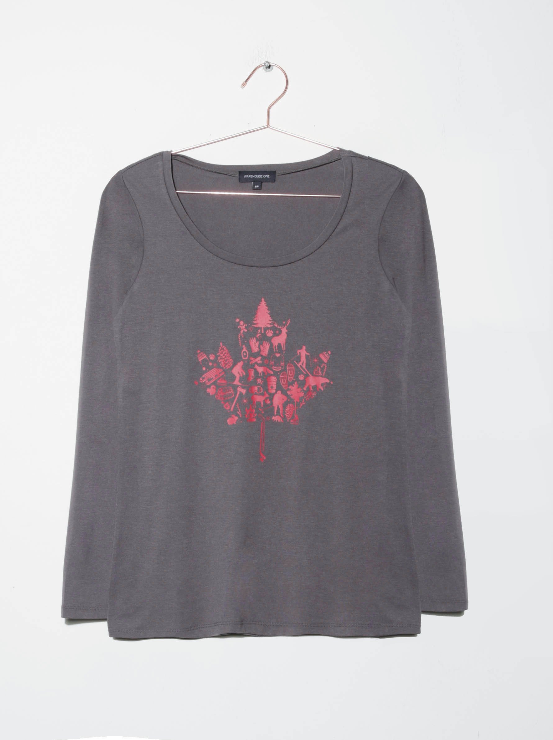 Women's Canadiana Leaf Long Sleeve Tee