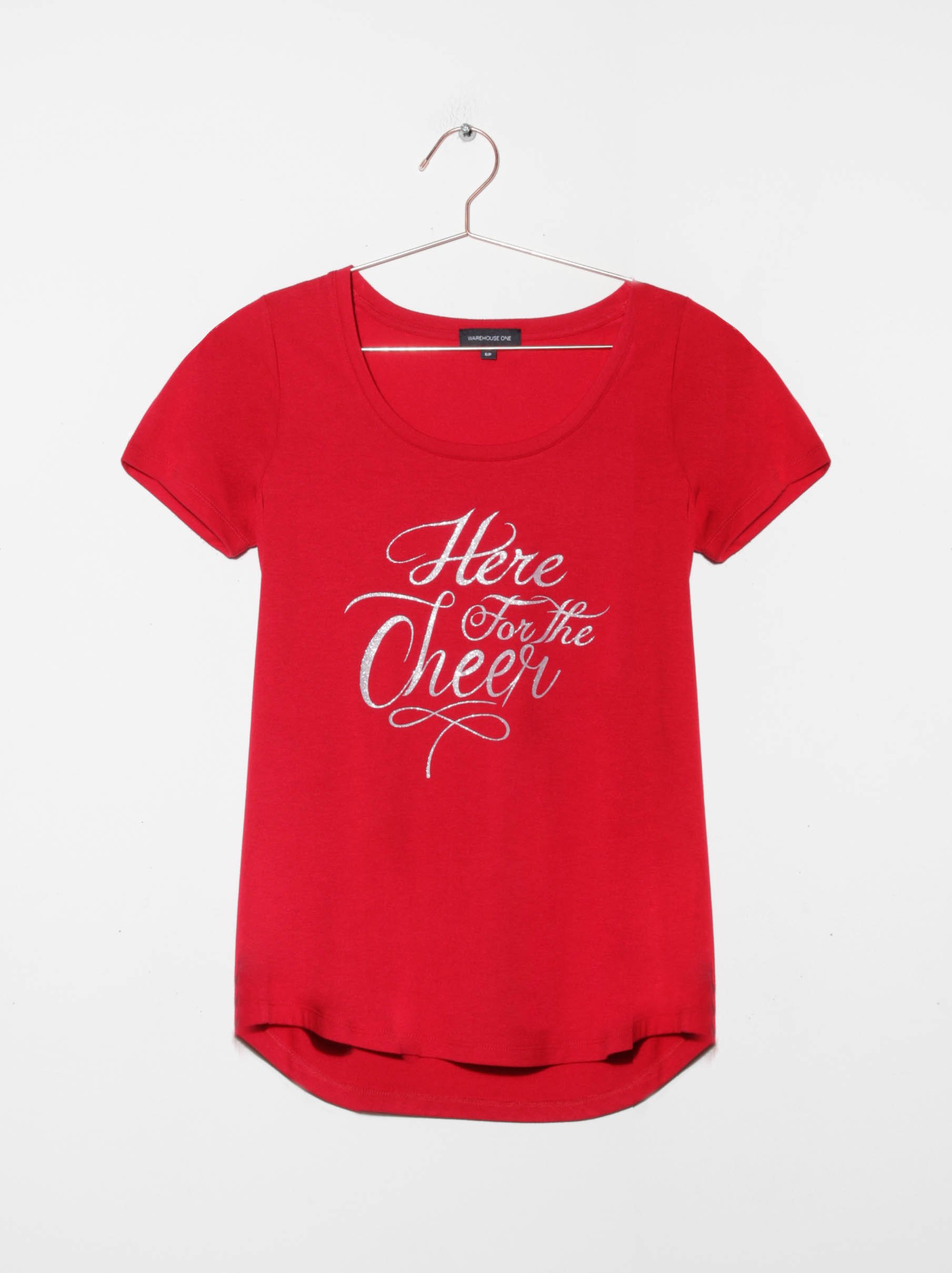 Women's Glitter Cheer Scoop Neck Tee