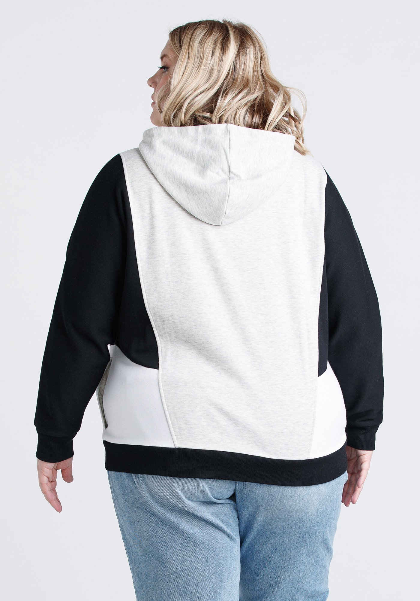 Women's Colour Block Zip Hoodie