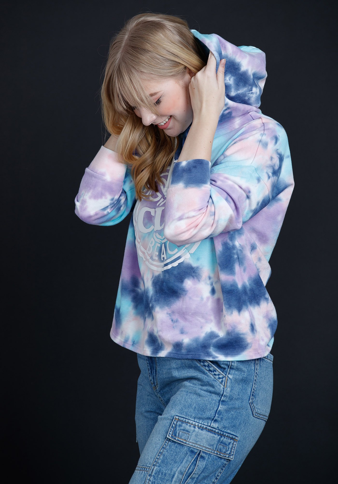 Women's Tie Dye Crop Hoodie