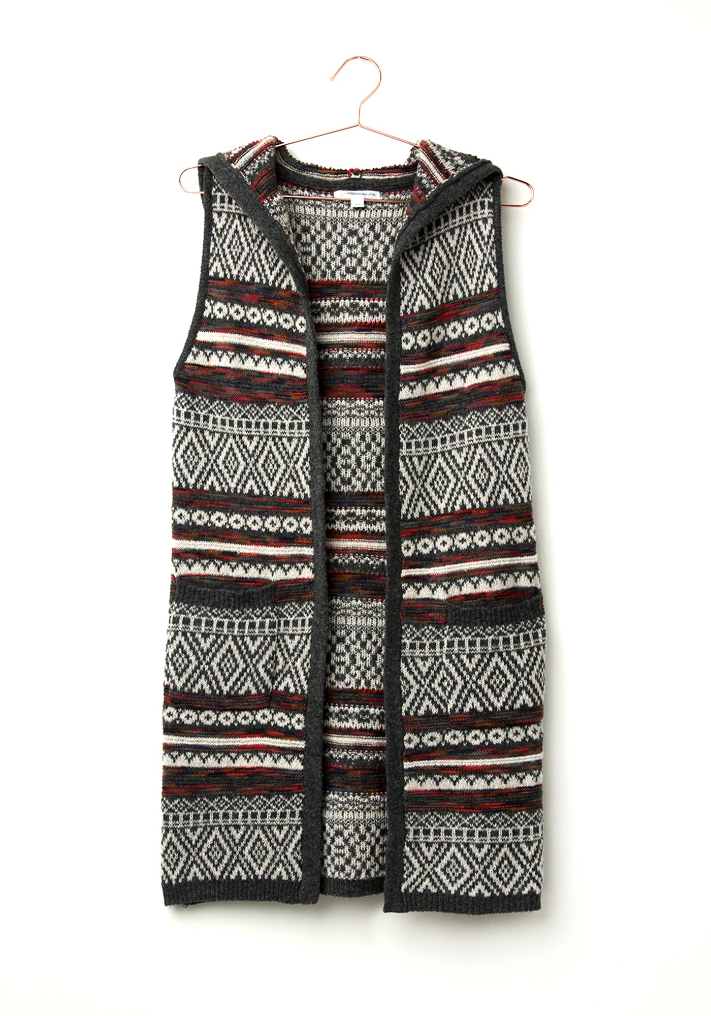 Women's Geometric Hooded Vest