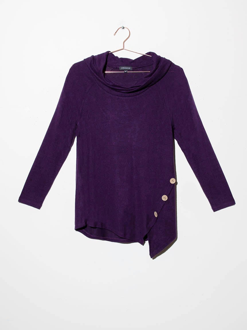 Women's Textured Cowl Neck Tunic