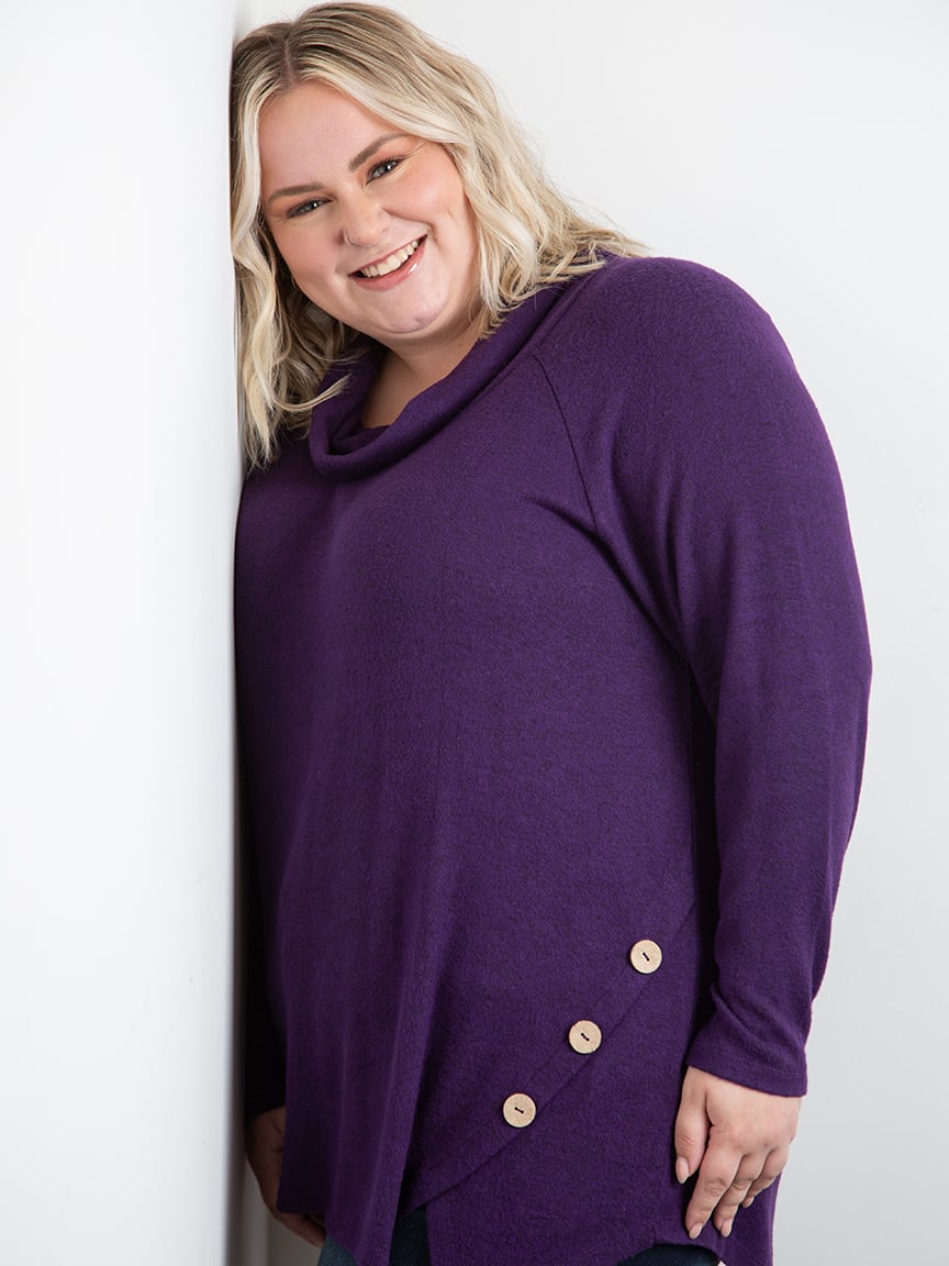 Women's Textured Cowl Neck Tunic