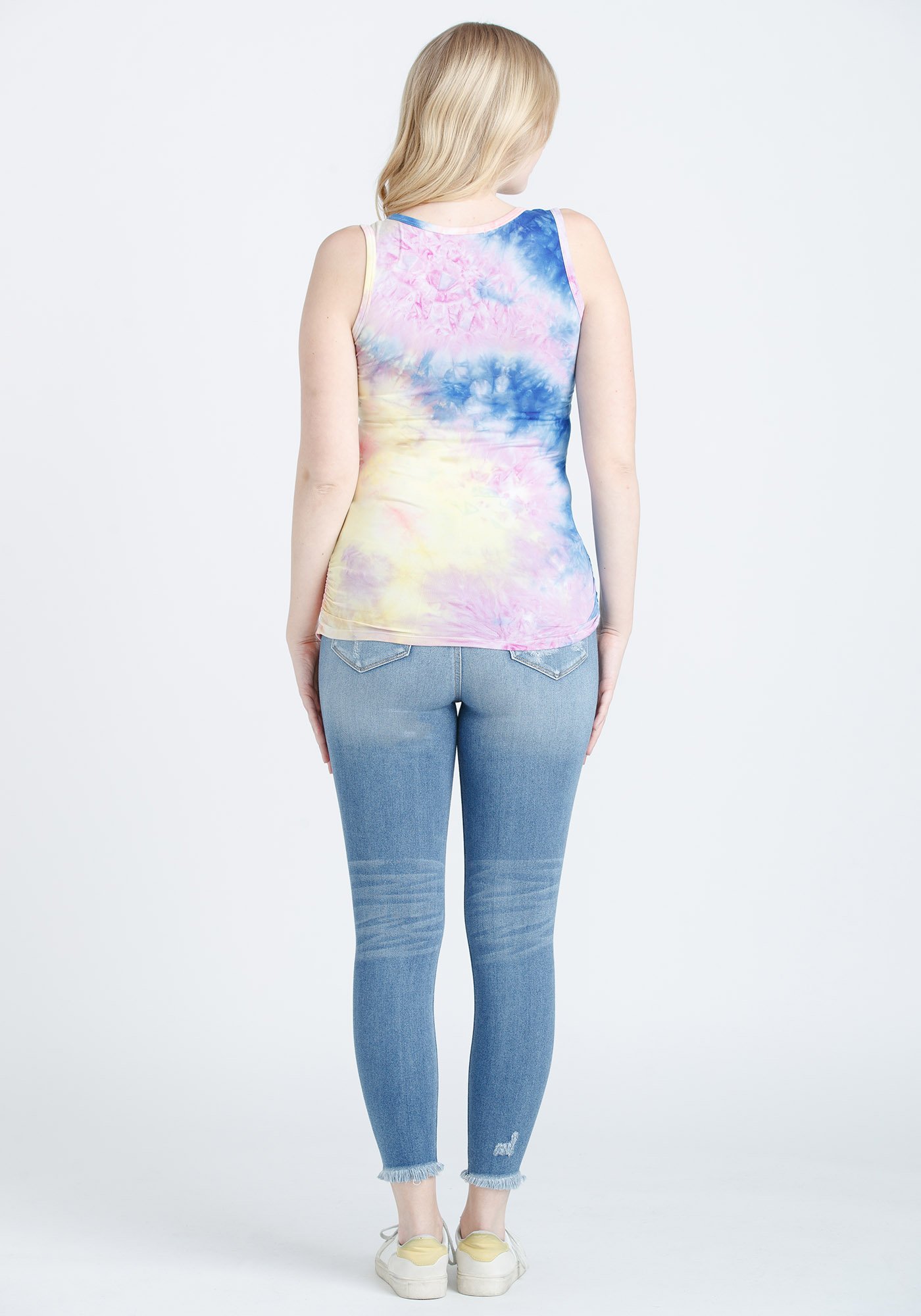 Women's Tie Dye Side Ruched Tank