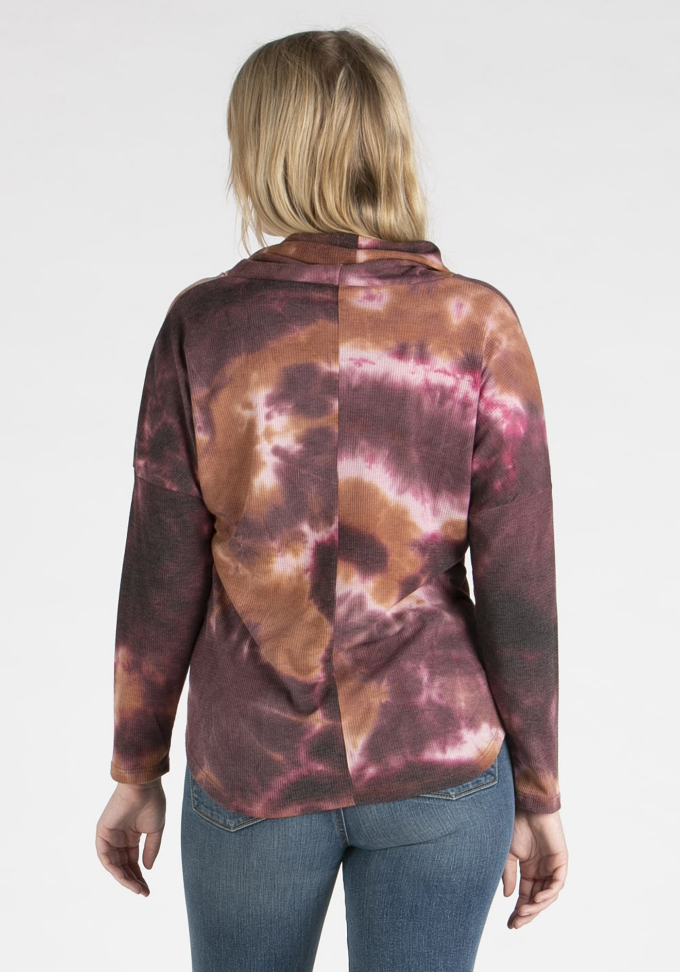 Women's Tie Dye Cowl Neck Top