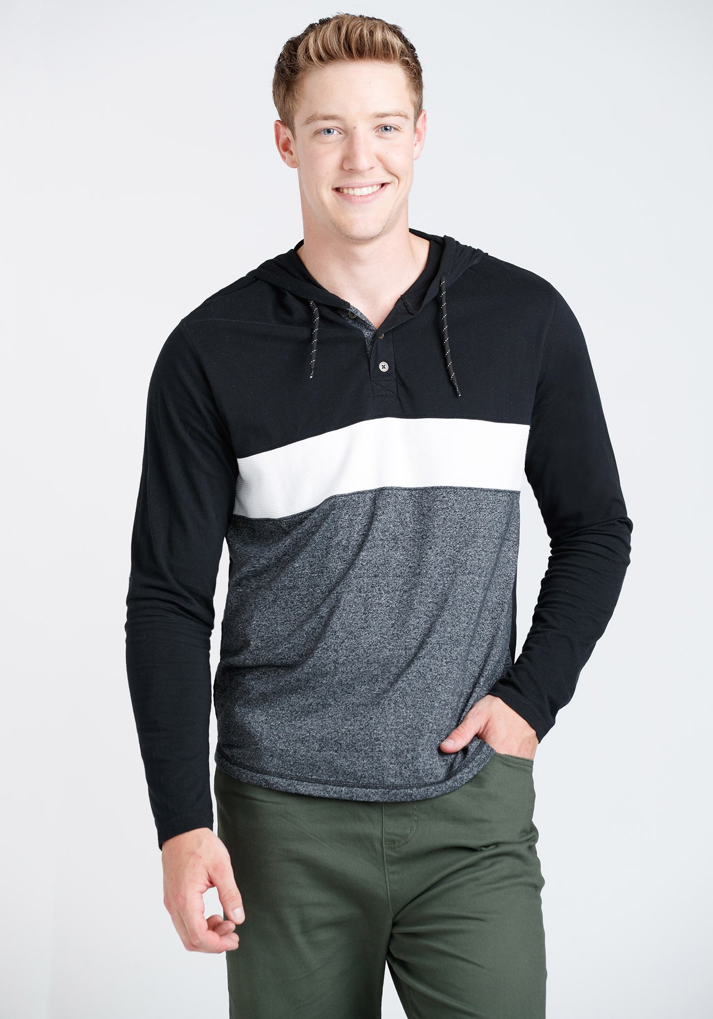 Men's Everyday Hooded Colour Block Tee