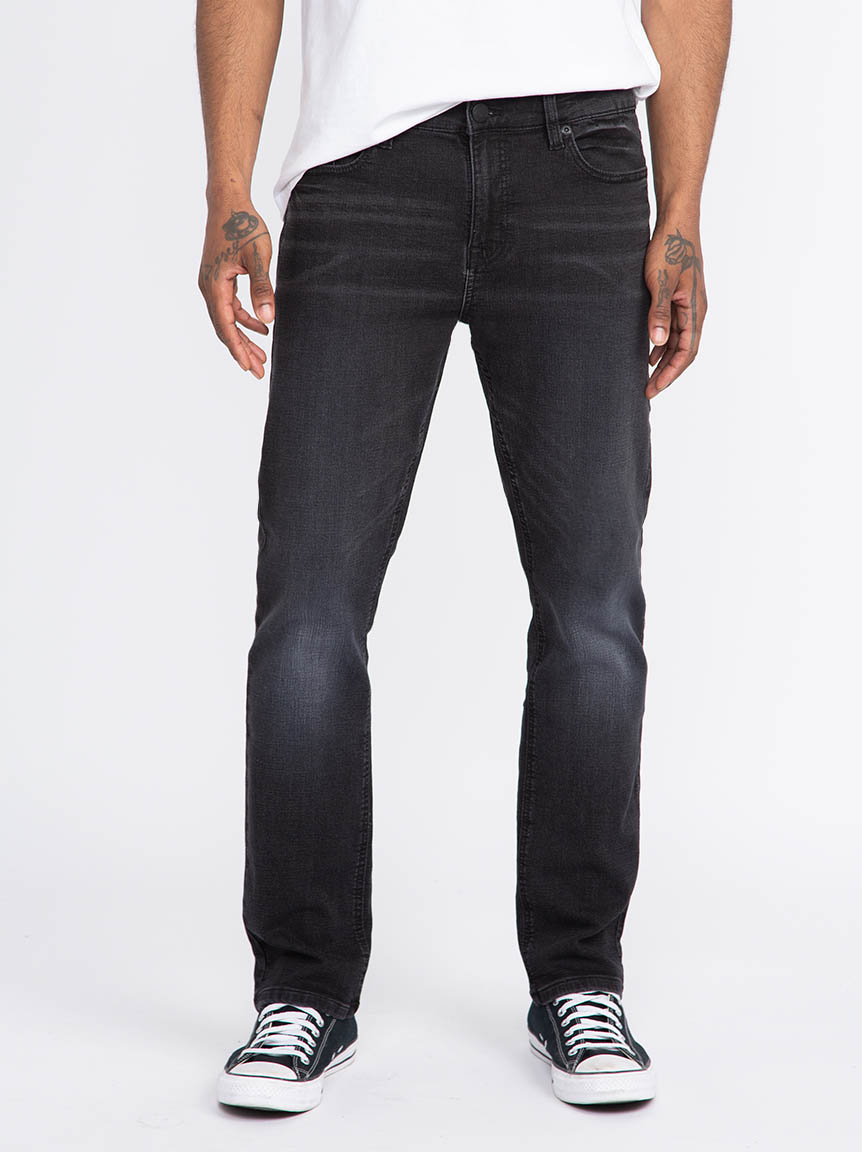 Men's Washed Black Relaxed Slim Jeans