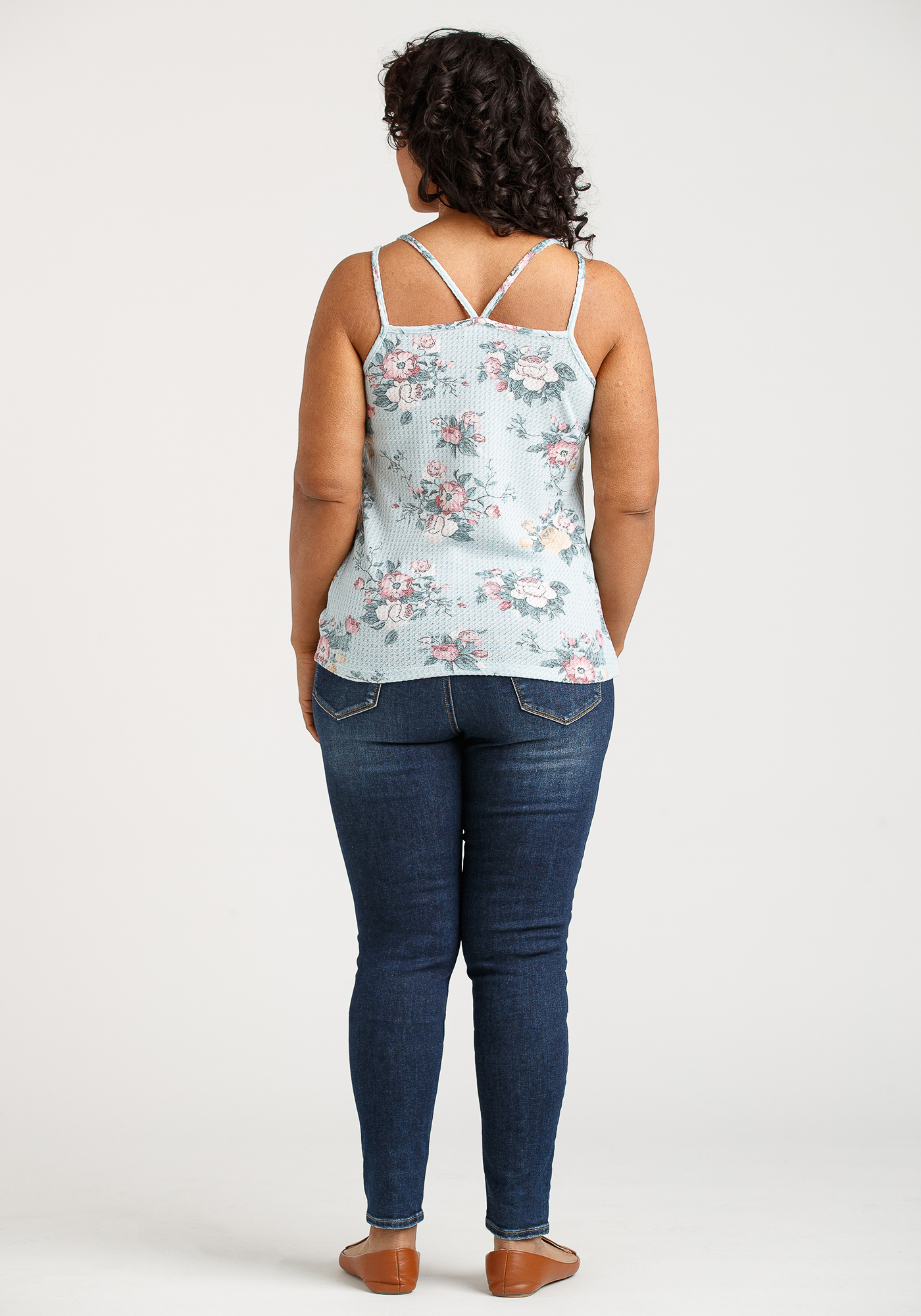 Women's Floral Twist Hem Tank