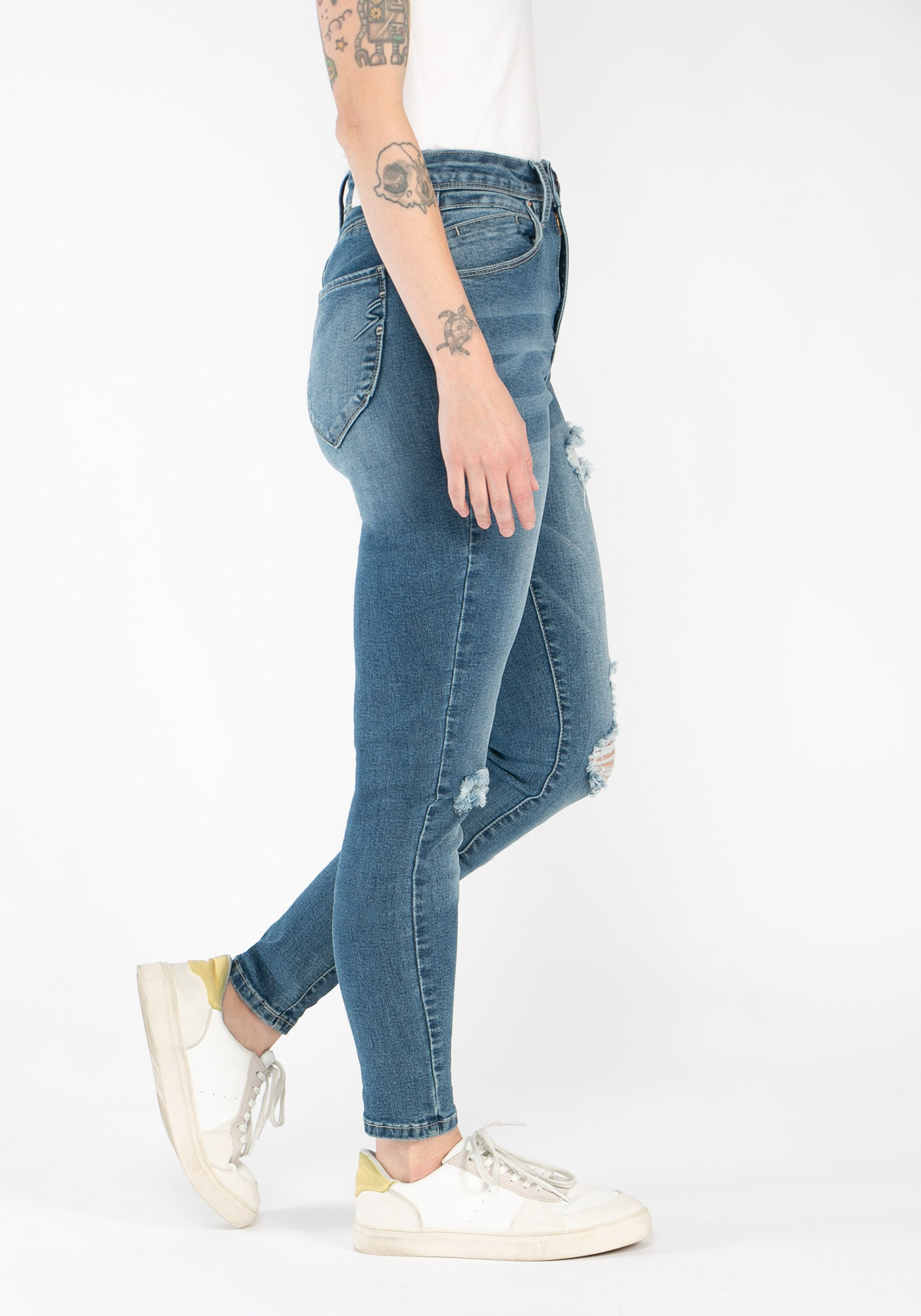 Women's High Rise Rip & Tear Skinny Jean