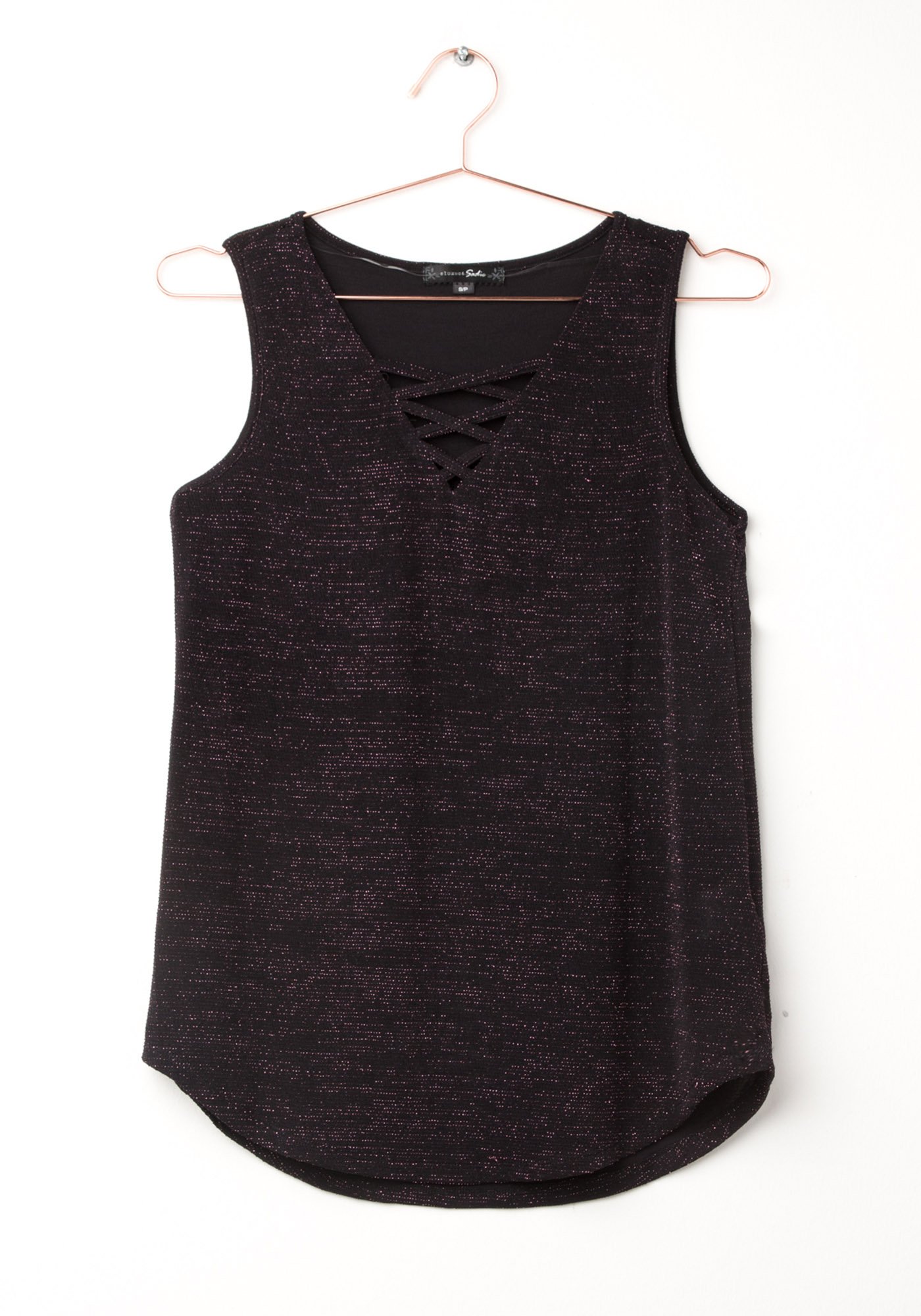 Women's Shimmer Cross Neck Tank