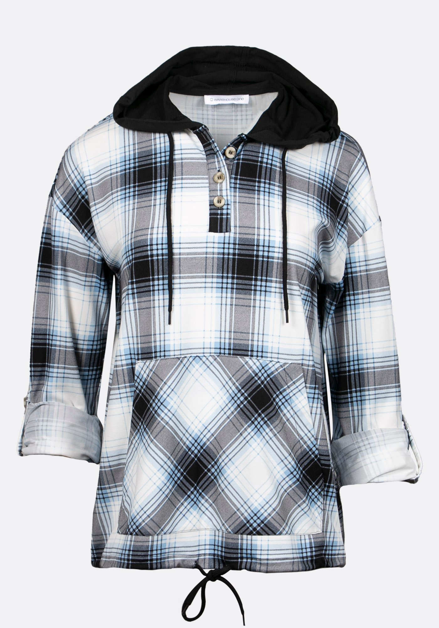 Women's Plaid Popover Hoodie