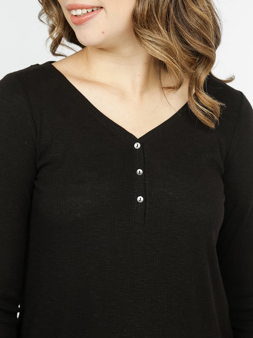 Women's Rib Long Sleeve Henley